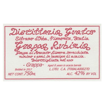 Distilleria Gualco 6 Year Old Rubinia Grappa