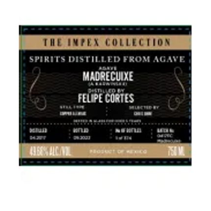 The Impex Collection Madrecuixe Felipe Cortes Mezcal