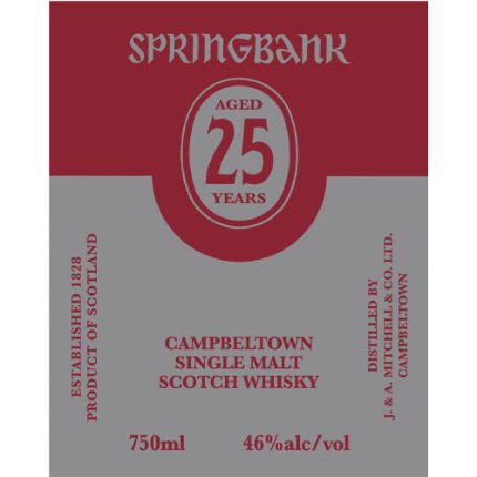 Springbank 25yr Scotch Whisky